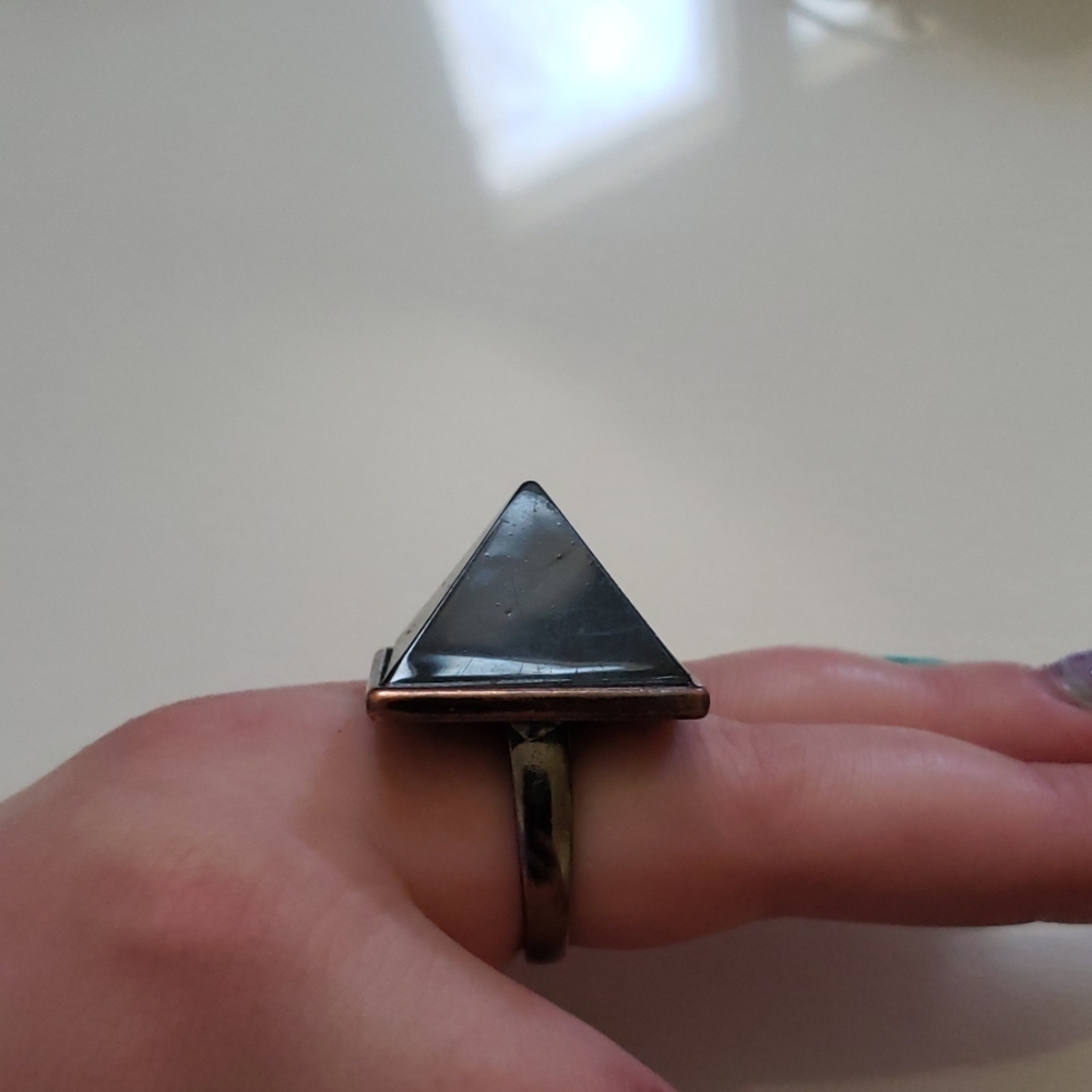 Big pyramid shaped statement ring.